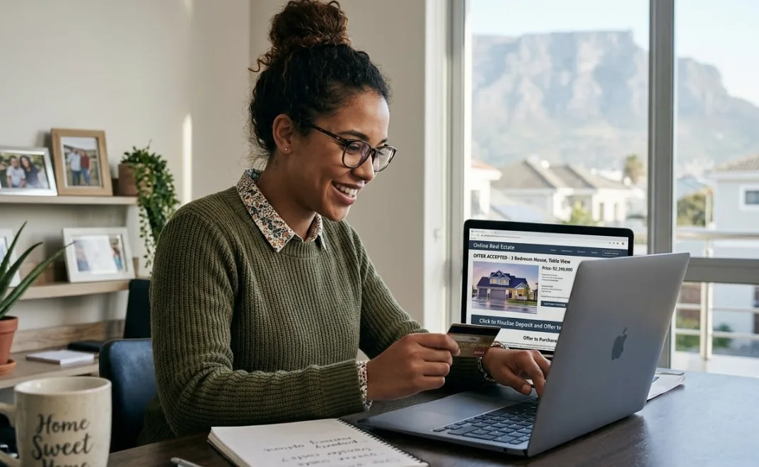 Property buyer reviewing documents