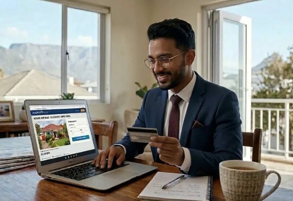 Property seller reviewing documents