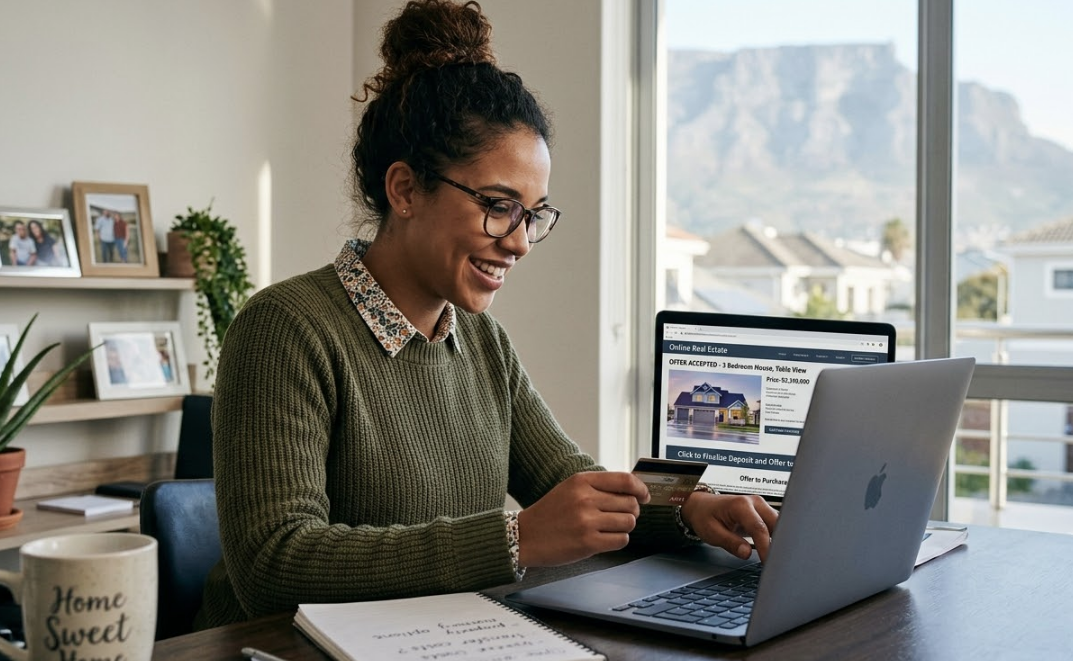 Property buyer reviewing documents